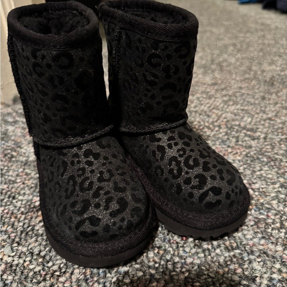 UGG Kids Black Leopard Boots